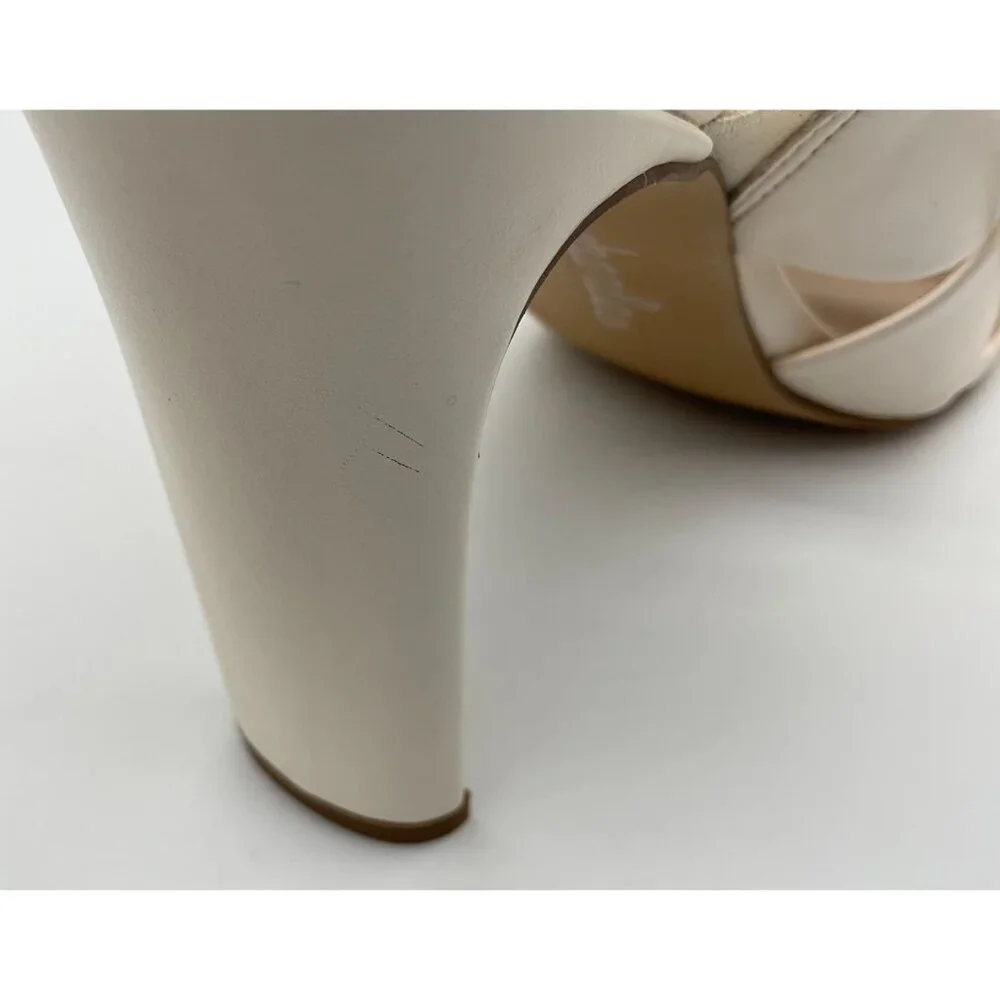 Charles David Gleam Slide Off White Heeled Sandal Colorful Buckle 9.5M NWT - Picture 7 of 11